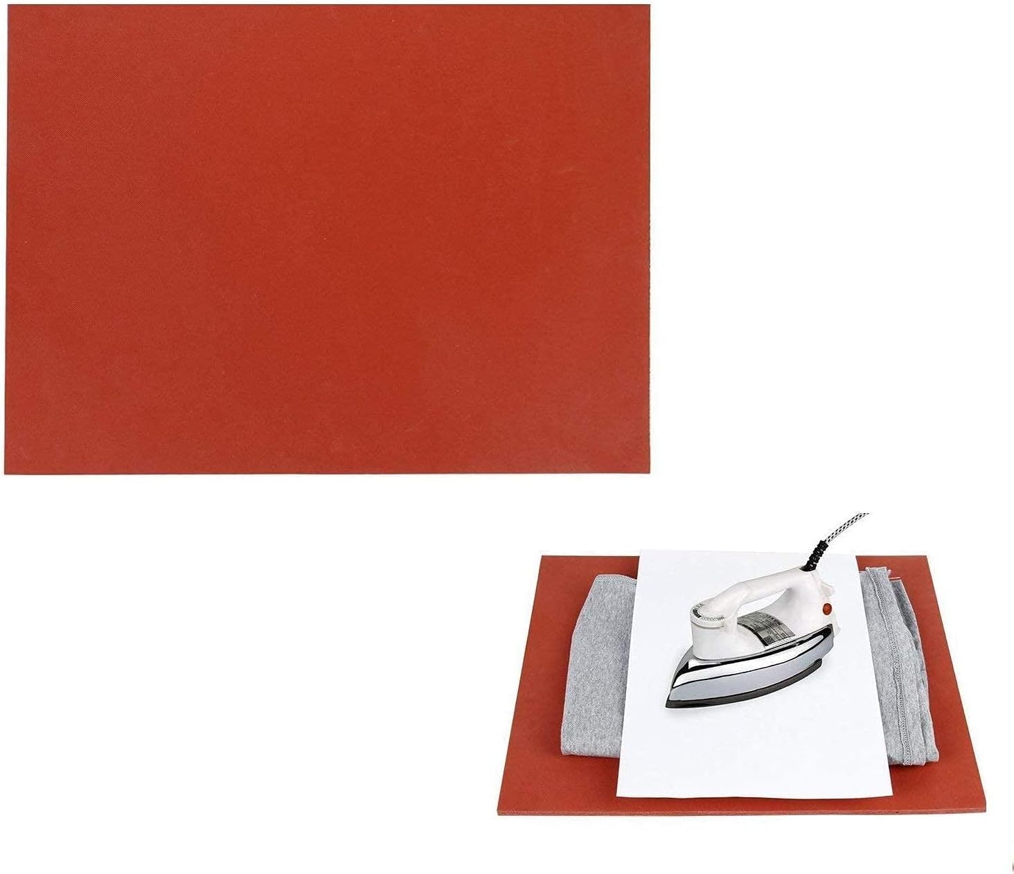 12x15 Inch Silicone Heat Press Mat Heat Press Pad Mat 0.3" Thickest Silicone Pad for Heat Press Machine Flat Heat Transfer Press Replacement Pad (Red)