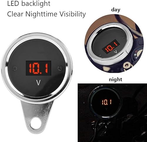 Miniatura 7 de Universal 2 en 1 impermeable LED digital voltímetro tacómetro medidor de metal odómetro velocímetro para motocicletas