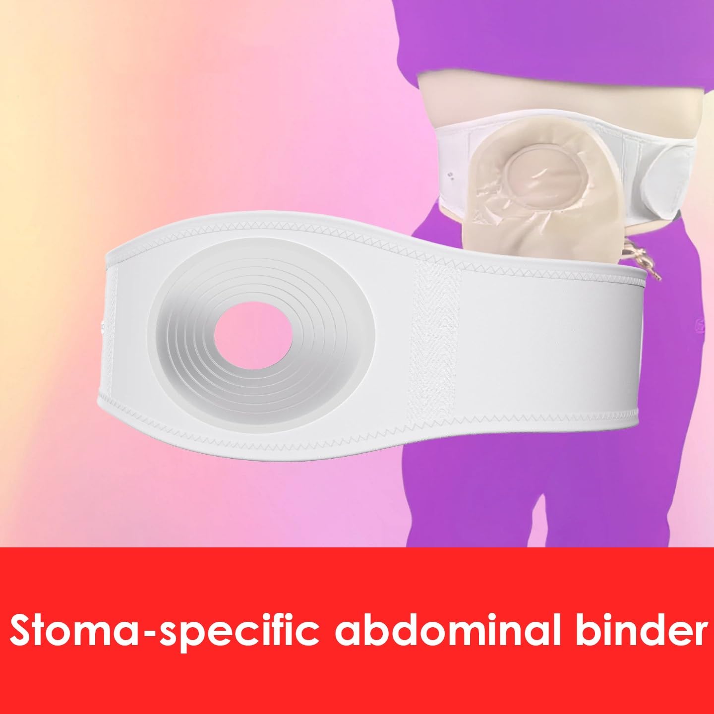Cintura Regolabile per Stomia per Uomo e Donna, Cintura per Colostomia con Fori di Diverse Dimensioni, Utile per Fissare la Sacca per Stomia, Guaina Comfort Post-Operatoria(X-Large)