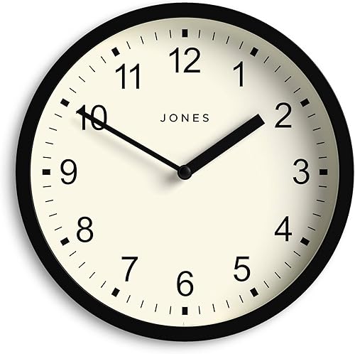 Miniatura 11 de JONES CLOCKS Reloj de pared giratorio | Reloj redondo pequeño y moderno | 8 pulgadas | Amarillo | Números fáciles de leer | Ideal para cocina,