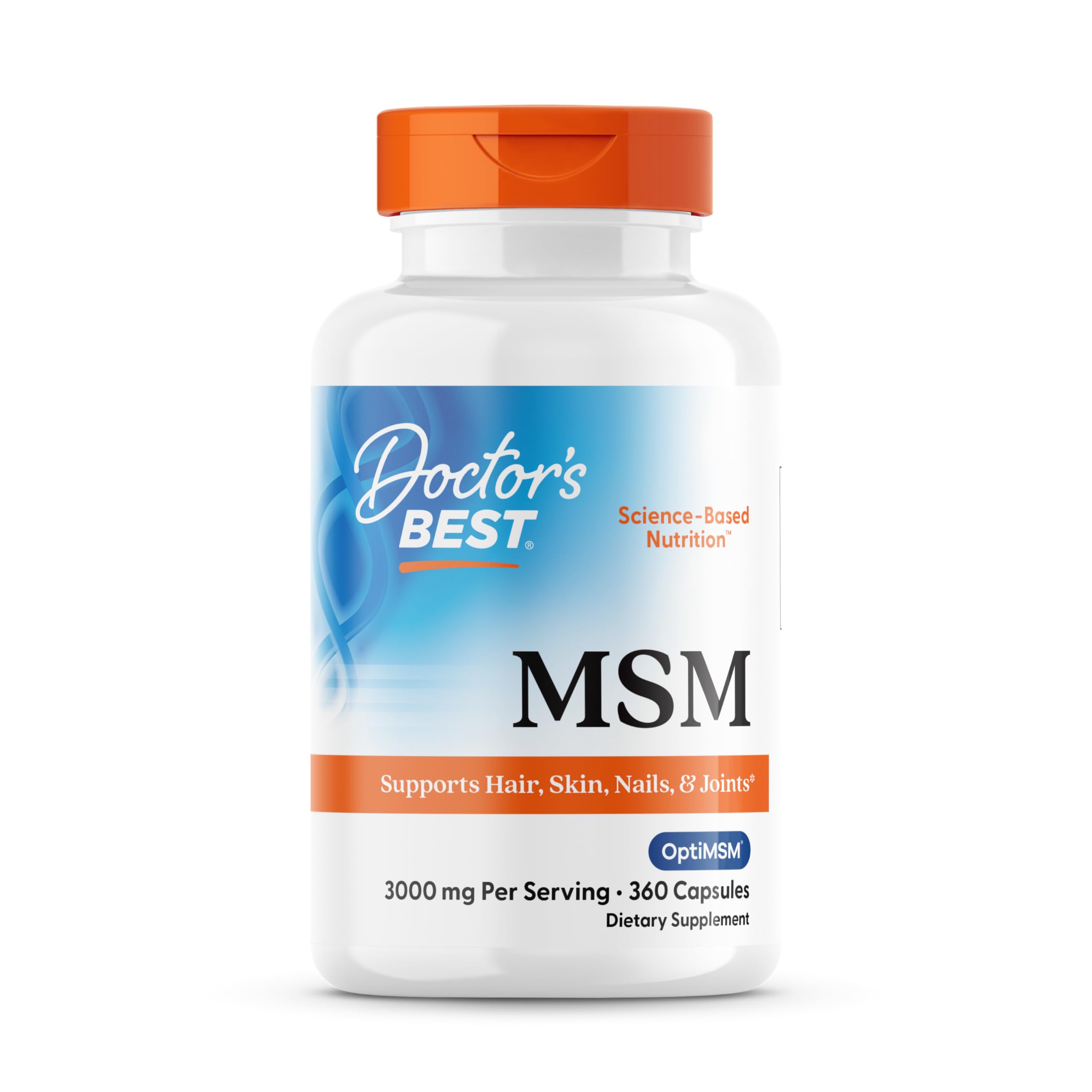 Doctor's BestMSM with OptiMSM, Joint Support, Immune System, Antioxidant and Protein-Building Role, Non-GMO, Gluten Free, 1000 mg, 360 Capsules