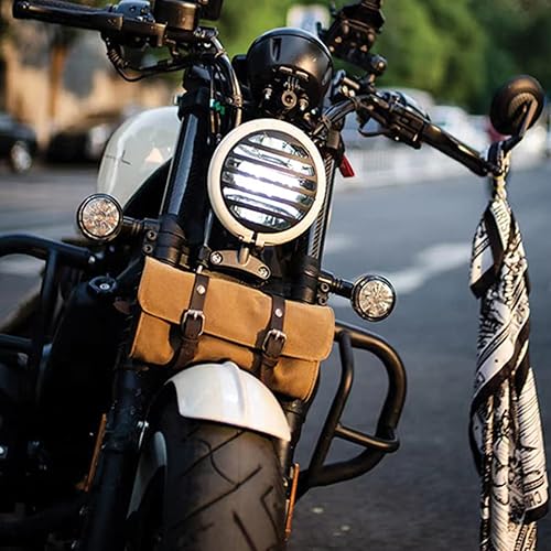 Miniatura 2 de Bolsa de manubrio de motocicleta de estilo retro, bolsa de herramientas para horquilla de motocicleta, bolsa de herramientas de motocicleta, bolsa