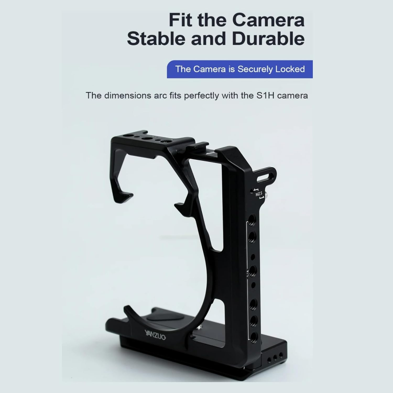 Metal Camera Cage for LUMIX S1H Camera, Aluminum Alloy Camera Stabilizer (Black)