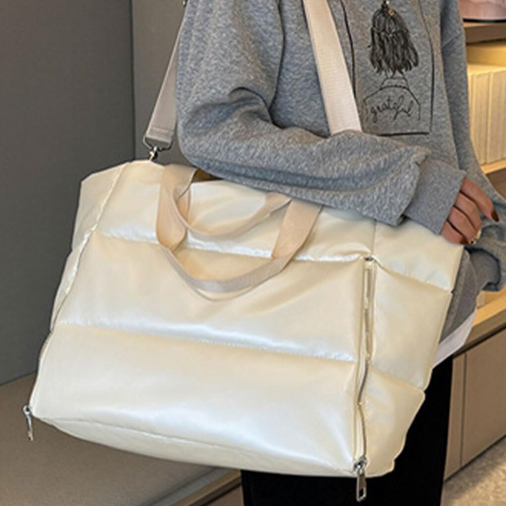 Borsa da palestra resistente per gli appassionati di fitness Facile da trasportare con tasche integrate Borsa da fitness con zaino monospalla in nylon morbido, argento