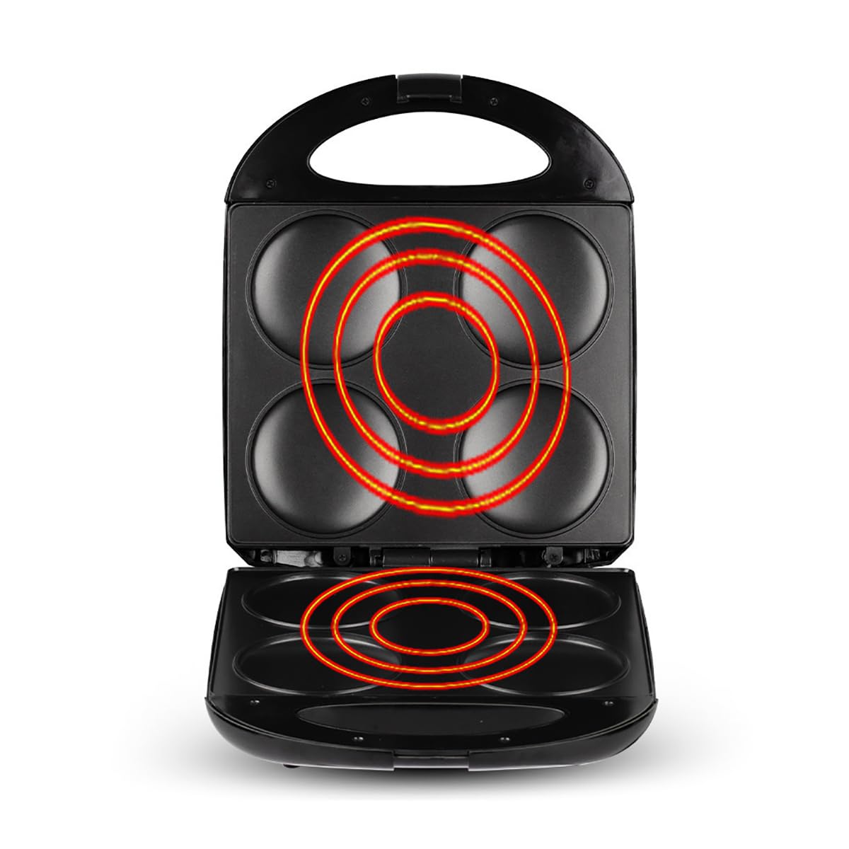Mini Machine à Tarte et Quiche, antiadhésive, cuit 4 Petites quichen Quelques Minutes, avec Cercle de Coupe de pâte pour mesurer et remplir Facilement la pâte