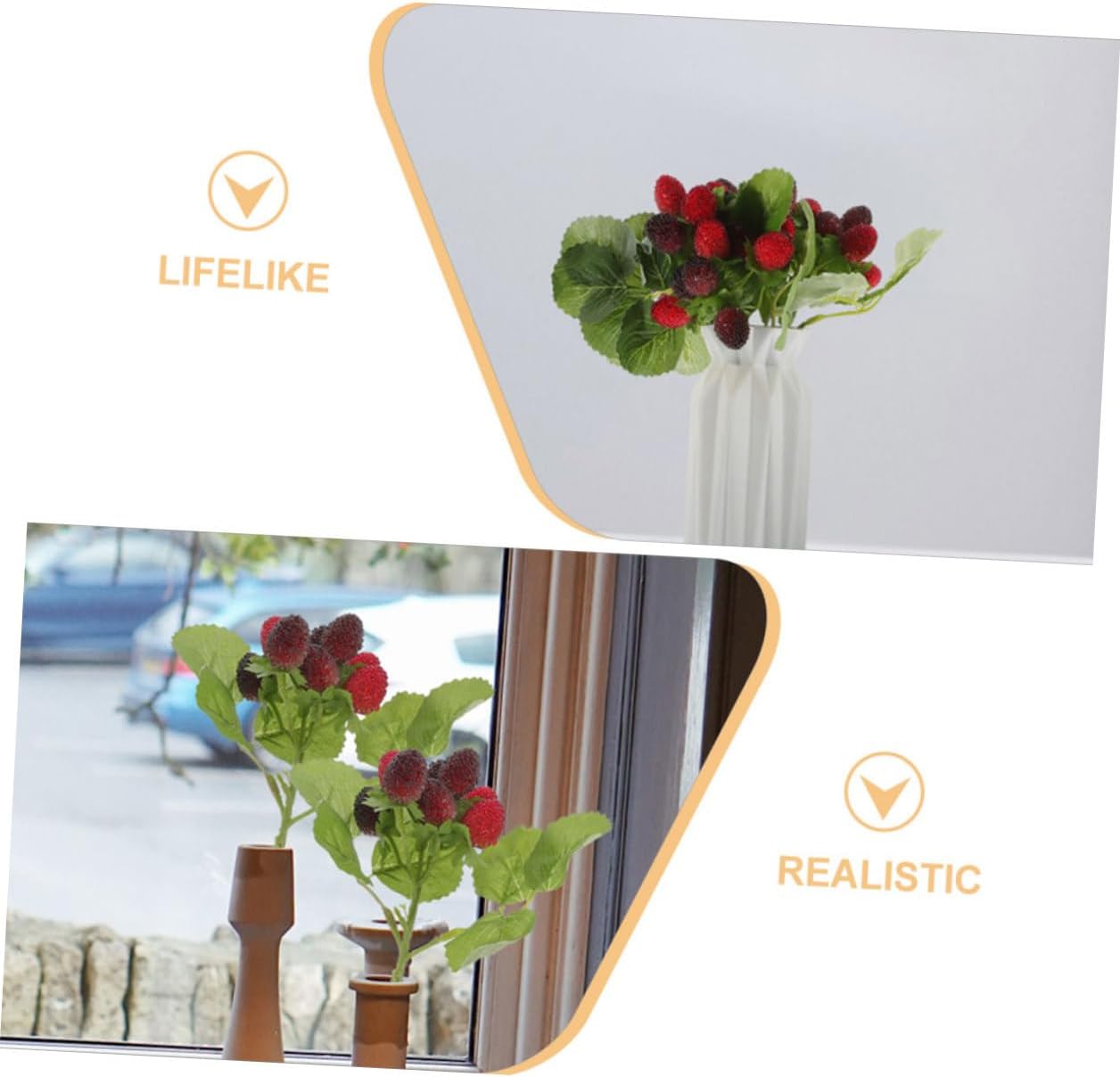2pcs Artificial Waxberry Bunches Plastic Stems Black Red Simulated Wild Fruit Vase Filling Decor for Home Kitchen Party Decoration