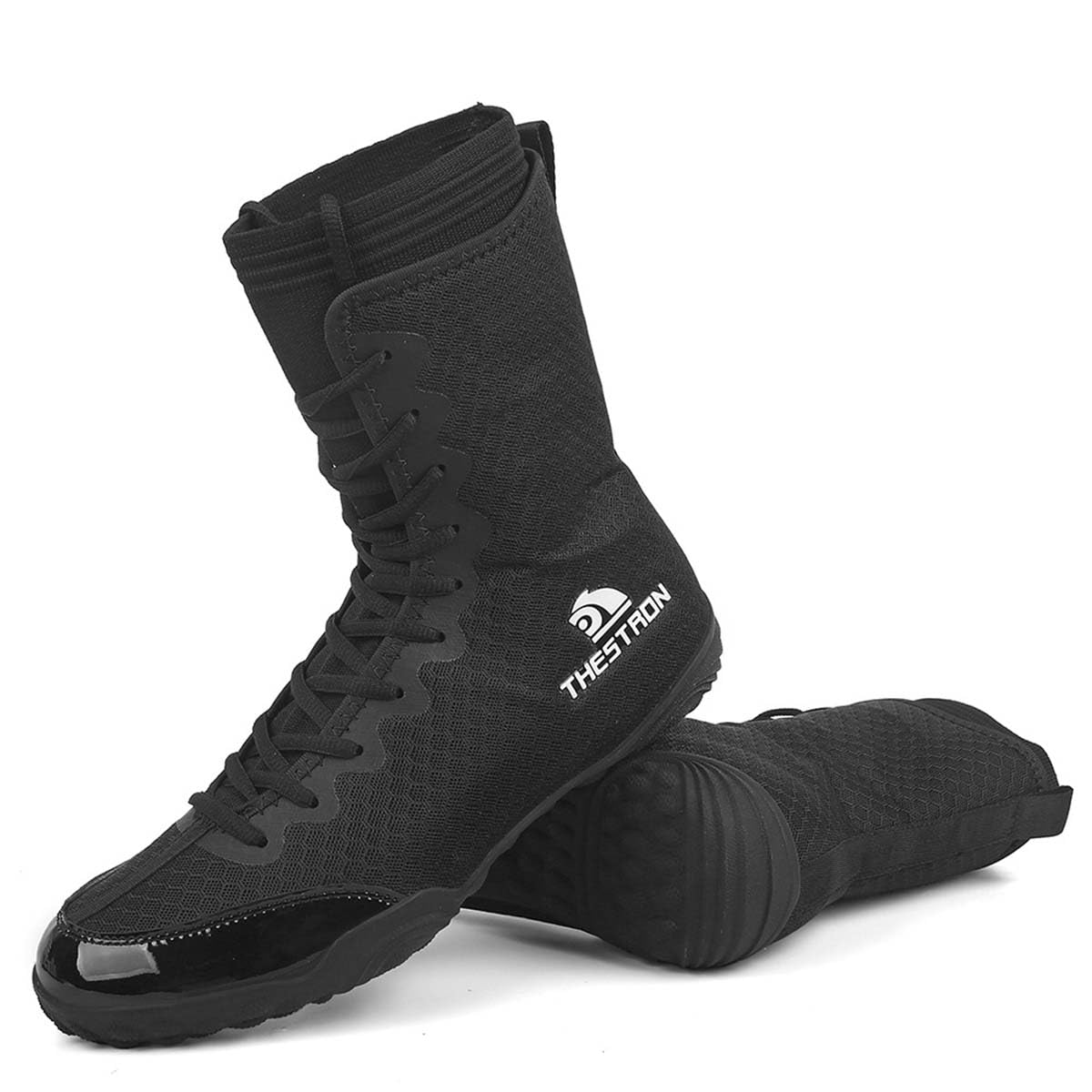 SDEQA Zapatillas Boxeo Hombre, Zapatos de Entrenamiento Lucha Libre Respirable Antideslizante,Ligero para Deportes,Combate,Wrestling,Fitness,Marciales