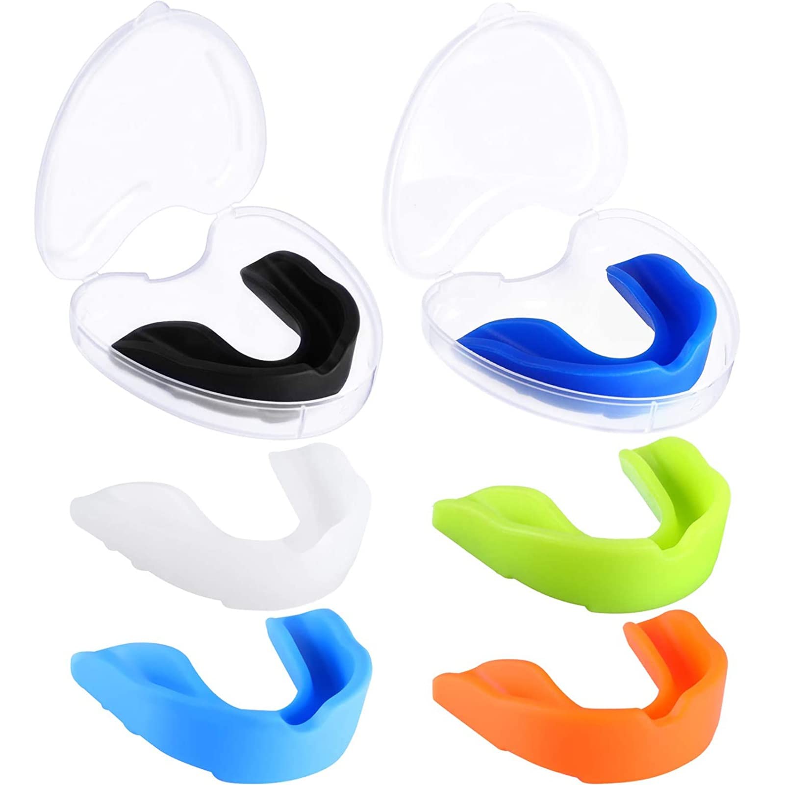 Protège-Dents Pack de 6 avec Étui de Protection Transparent pour Boxe et Rugby