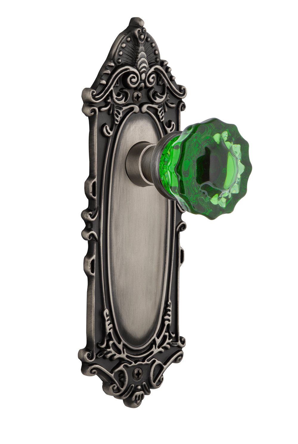 Bouton de porte en cristal émeraude pour remplacer une poignée ancienne usée
