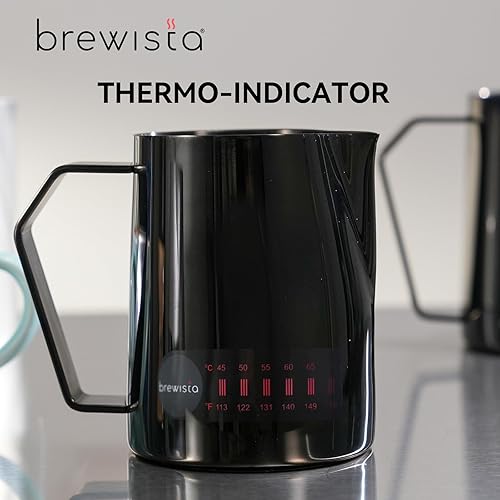 Miniatura 3 de Brewista Jarra de espuma de leche de precisión, jarra al vapor, café, máquina de café expreso, accesorios para barista, arte con leche, capuchino,