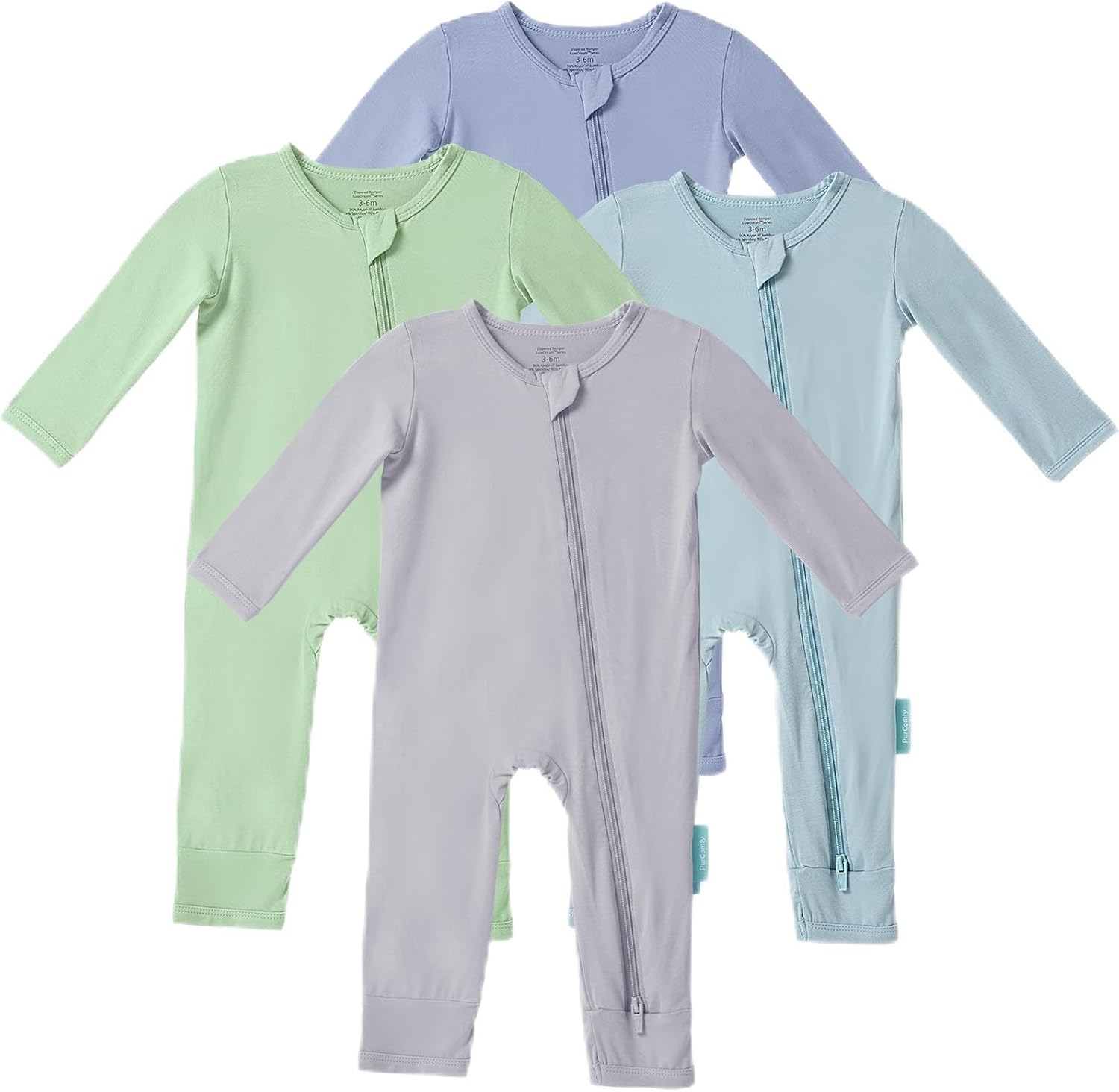 Baby long sleeve romper with 2-way zipper
