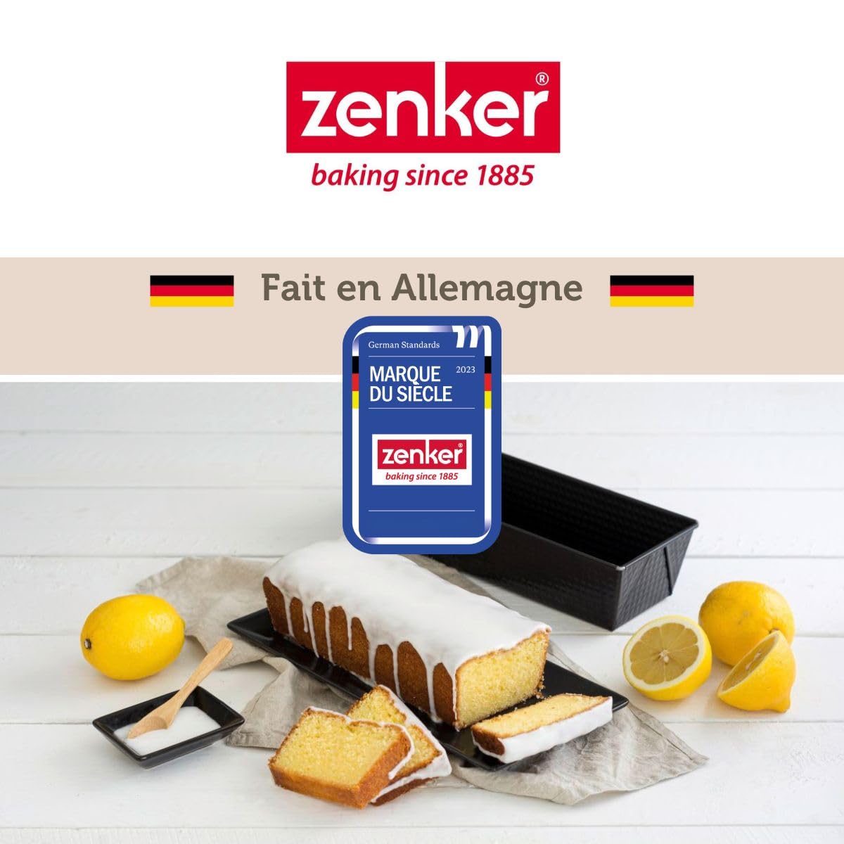 Zenker Set pâtisserie moule à quiche 28 cm avec bol, doseur et spatule