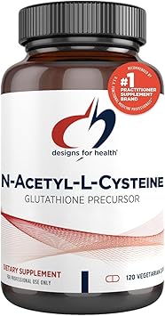 Designs for Health NAC - 900mg N-Acetyl-L-Cysteine, Antioxidant Glutathione Precursor - Detox + Workout Recovery Support - Non-GMO + Gluten Free Supplement (120 Capsules)
