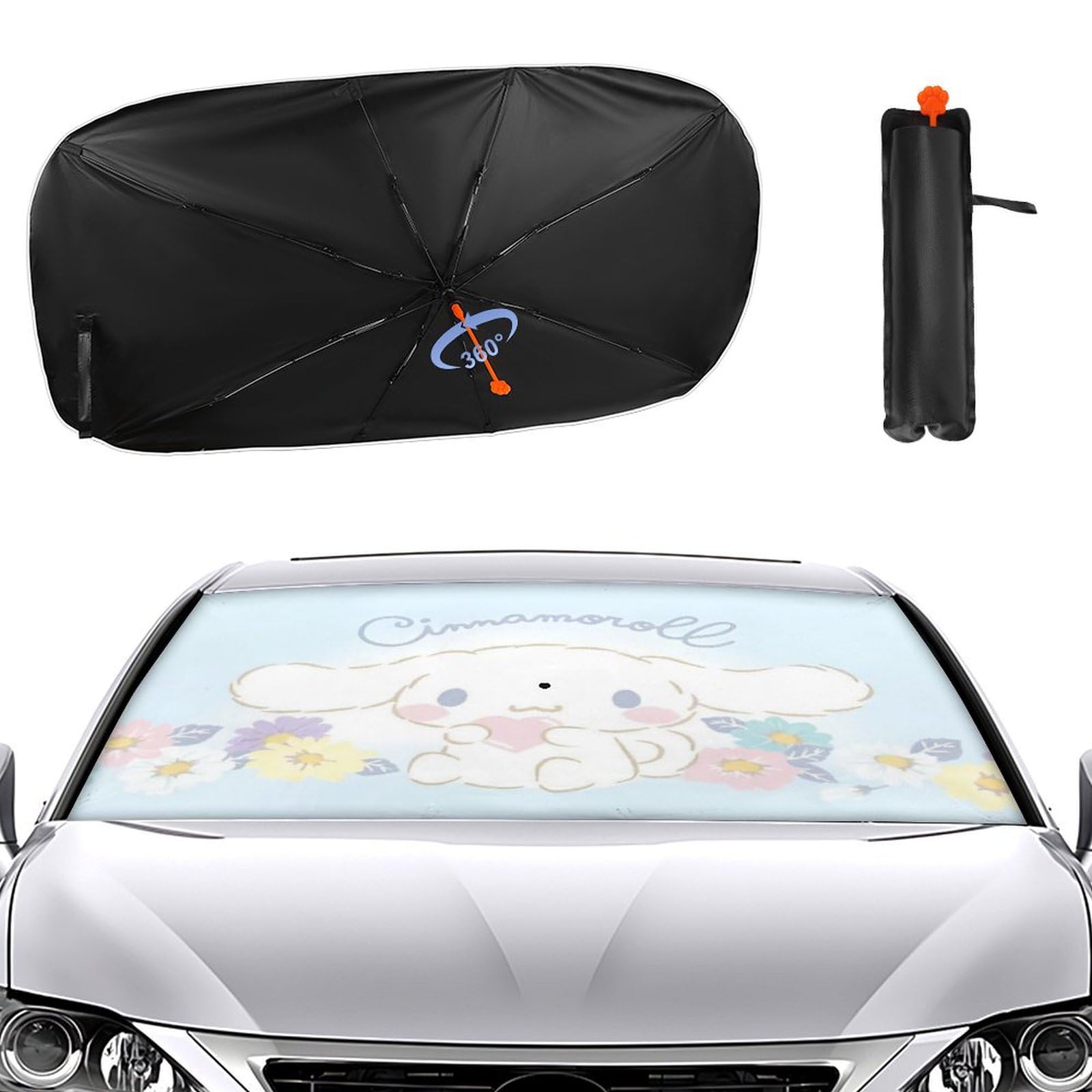 Amazon | シナモロール サンシェード 車 フロント 折り畳み傘型