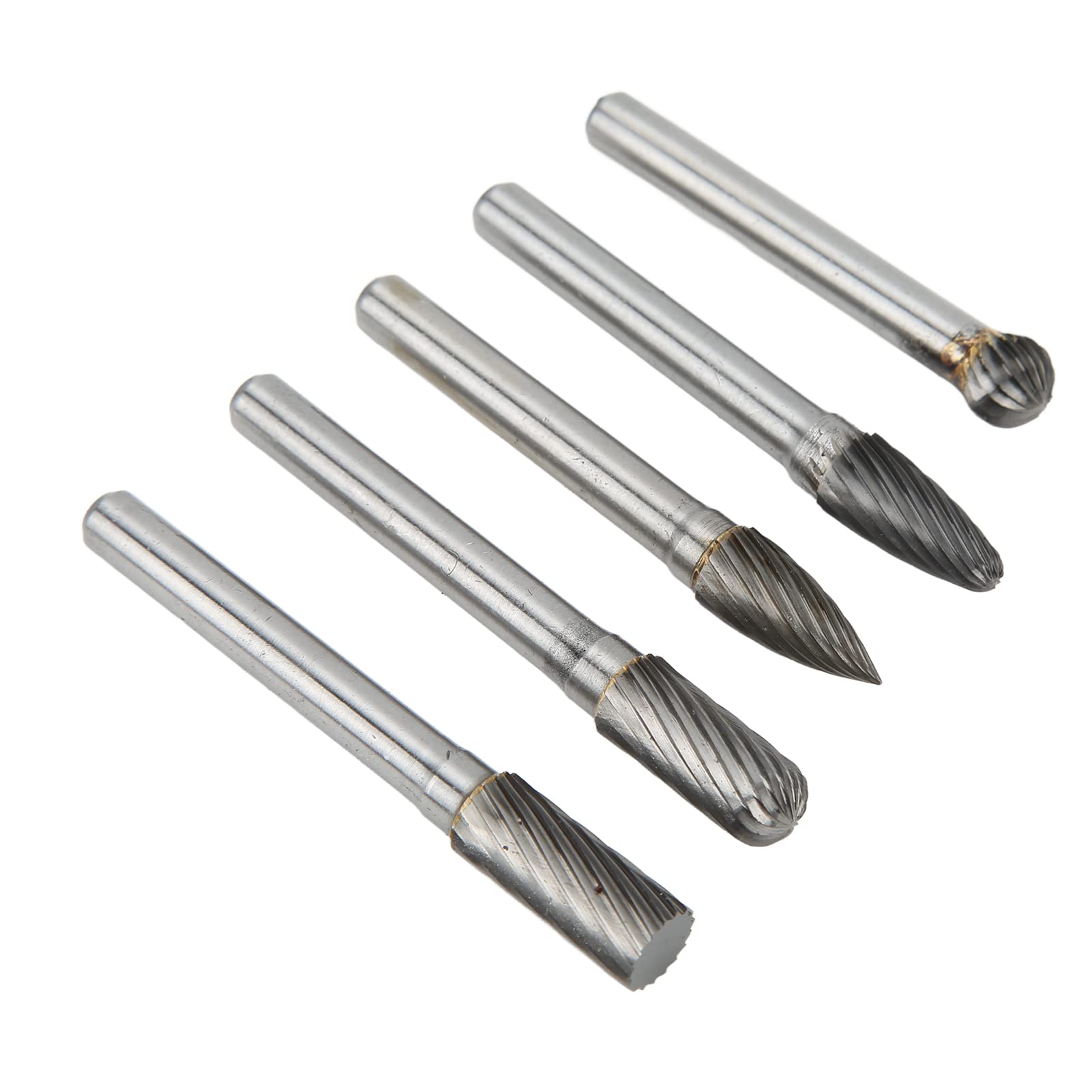 5PCS Single Cut Rotary Burr File Set, 5PCS Single Cut Rotary Burr File Set Tungsten Carbide 6mm 1/4in Shank Cutting Burr Set Fit for Polishing Grinding Woodworking Carving(ACDFG)-Auto Accessary - Image 3