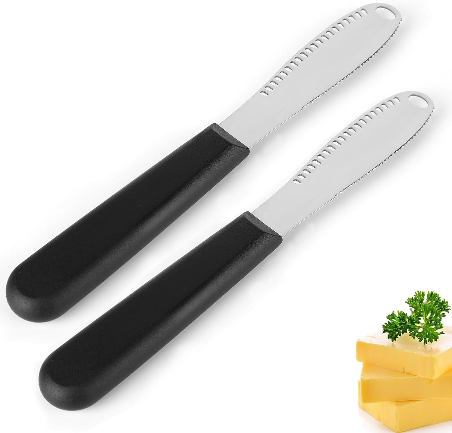 UNISOPH 2 Pcs Butter Knife, 3 in 1 Stainless Steel Butter Knives Butter