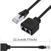 GINTOOYUN RJ45 Hálózati Adapter Kábel (22,6 cm) - Apa-Anya Csatlakozó Laptophoz, PC-hez, Routerhez - Hálózatváltáshoz 5