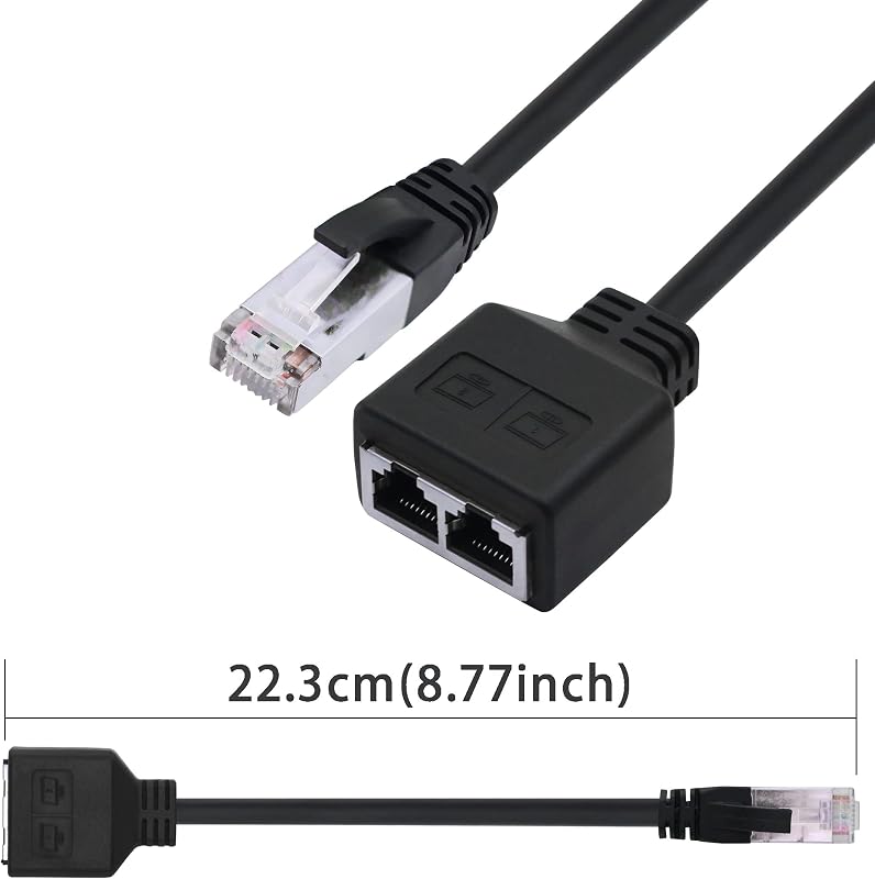 GINTOOYUN RJ45 Hálózati Adapter Kábel (22,6 cm) - Apa-Anya Csatlakozó Laptophoz, PC-hez, Routerhez - Hálózatváltáshoz