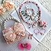 ELEMIRSA Girl Handbag Purse for Little Girls Kids Pretend Play Dress Up Necklace Hair Accessories Jewelry Set, Light Pink