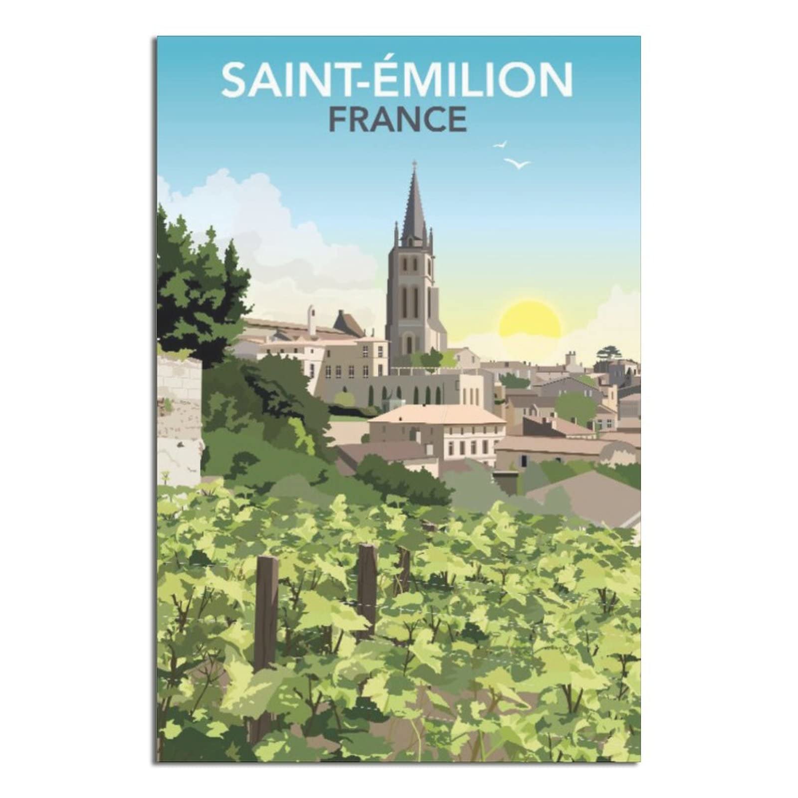Shgwehh As The Picture Shows4 Metal Tin Sign France Saint-Émilion Tin Sign Vintage Rustic Decor Cave Coffee Shop Bar Bedroom Home Wall Decor Nostalgic Tin Sign 20X30cm