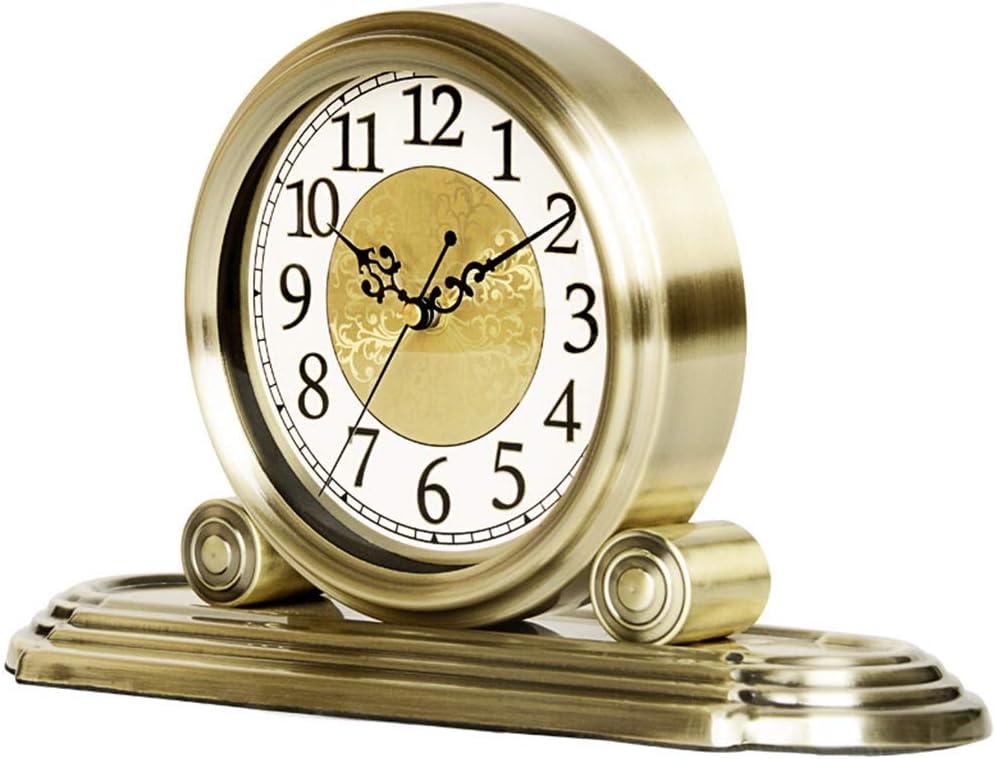 Clock Mantel Clock, Carriage Clock, European Vintage Retro Ornaments Porch Mute Quartz, Suitable for Living Room Studio Kitchen Mantel Clocks