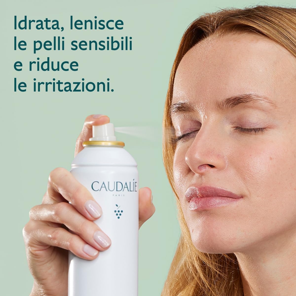 Caudalie Acqua d'Uva – Bruma Lenitiva e Idratante, 100% Uva Bio, Prebiotica e Antiossidante, Pelli Sensibili, Testata Dermatologicamente, Vegano, 300 mL