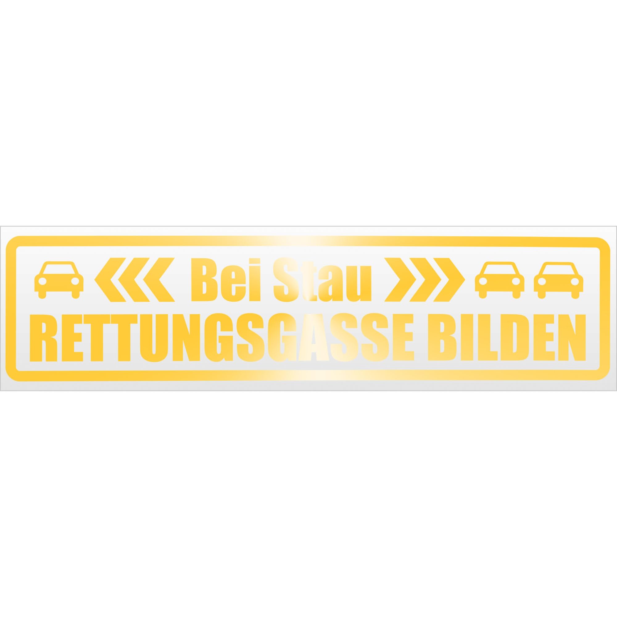 Kiwistar Magnetschild bei Stau Rettungsgasse bilden - 60cm Gelb - reflektierend - magnetisch für Auto PKW Kfz - wiederverwendbares Hinweisschild aus Magnetfolie - für Fahrzeug, Truck