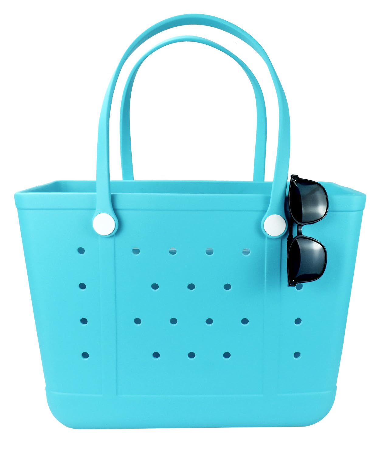 Hixulam Rubber Beach Bag, Washable Moisture Resistant Durable Open Hole Tote Bag Beach Vacation Essentials