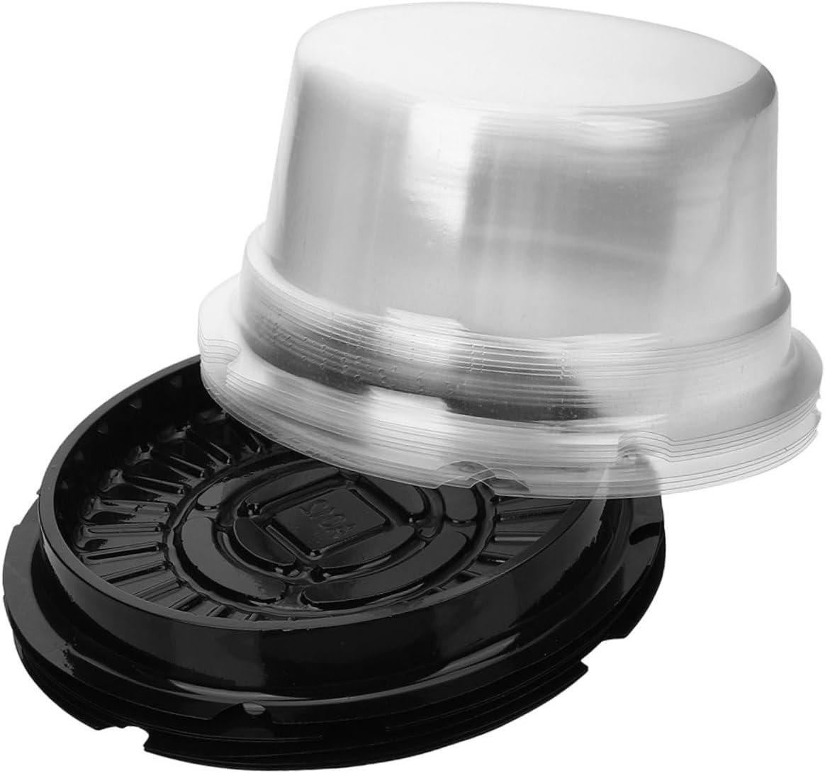 Luxshiny 100Pcs Clear Plastic Cake Containers with Lids Sturdy Cake Boxes for Birthday Wedding Shower Party Favors Food Safe Dessert Storage and Carrying Packaging