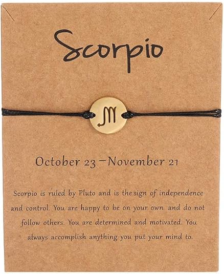 COLORFUL BLING Horoscope Zodiac Bracelet 12 Constellation Sign Bracelet for Women Astrology 14k Gold Plated Bracelet Anklet Friendship Couple Jewelry with Message Card