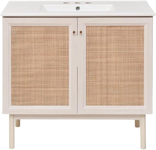 Vista 351 de Swiss Madison Classe - Lavabo de baño de roble de 24 pulgadas incluido