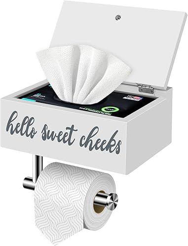 Buways - Soporte de papel higiénico con estante, dispensador de toallitas desechables para montaje en la pared y almacenamiento - Soporte de papel