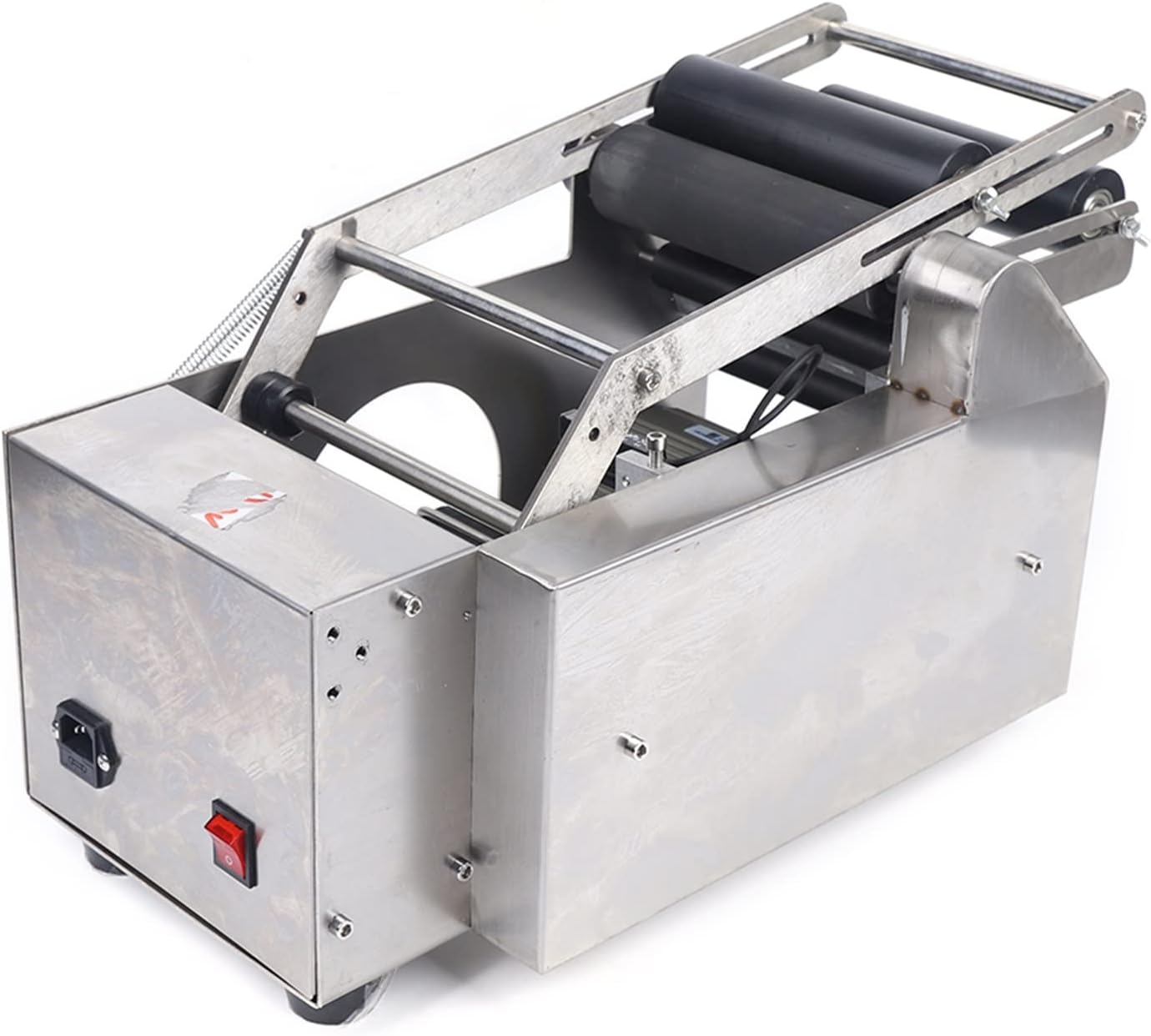 Manual Round Bottle Labeling Machine with Press Handle, Adjustable Bottle Labeler Label Applicator Machine Coding Machine Wine Bottle Sticker Labeler for Vial Light Small Bottles, 15-120mm