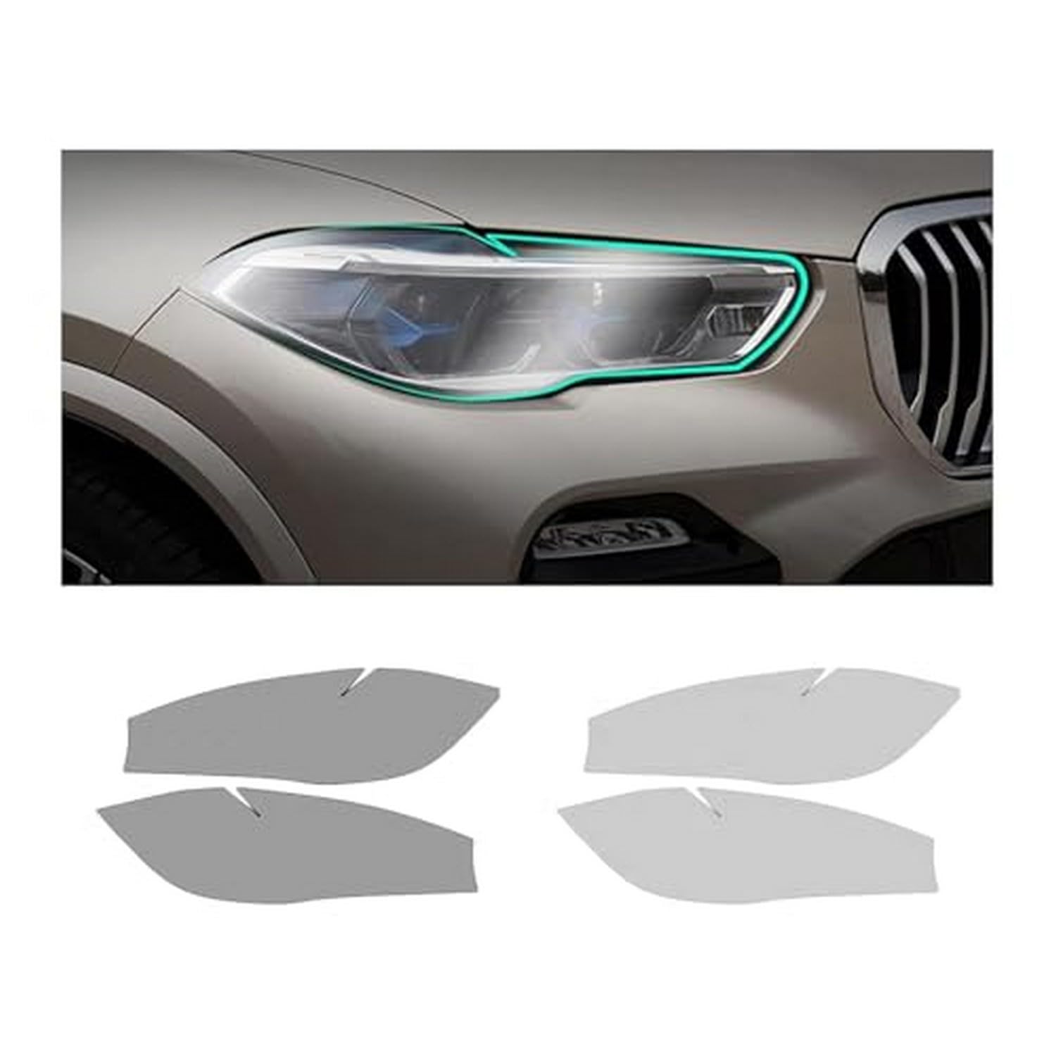 Film de phare de voiture en TPU noir pour BMW X5 X6 2014-2021 | 2 pièces