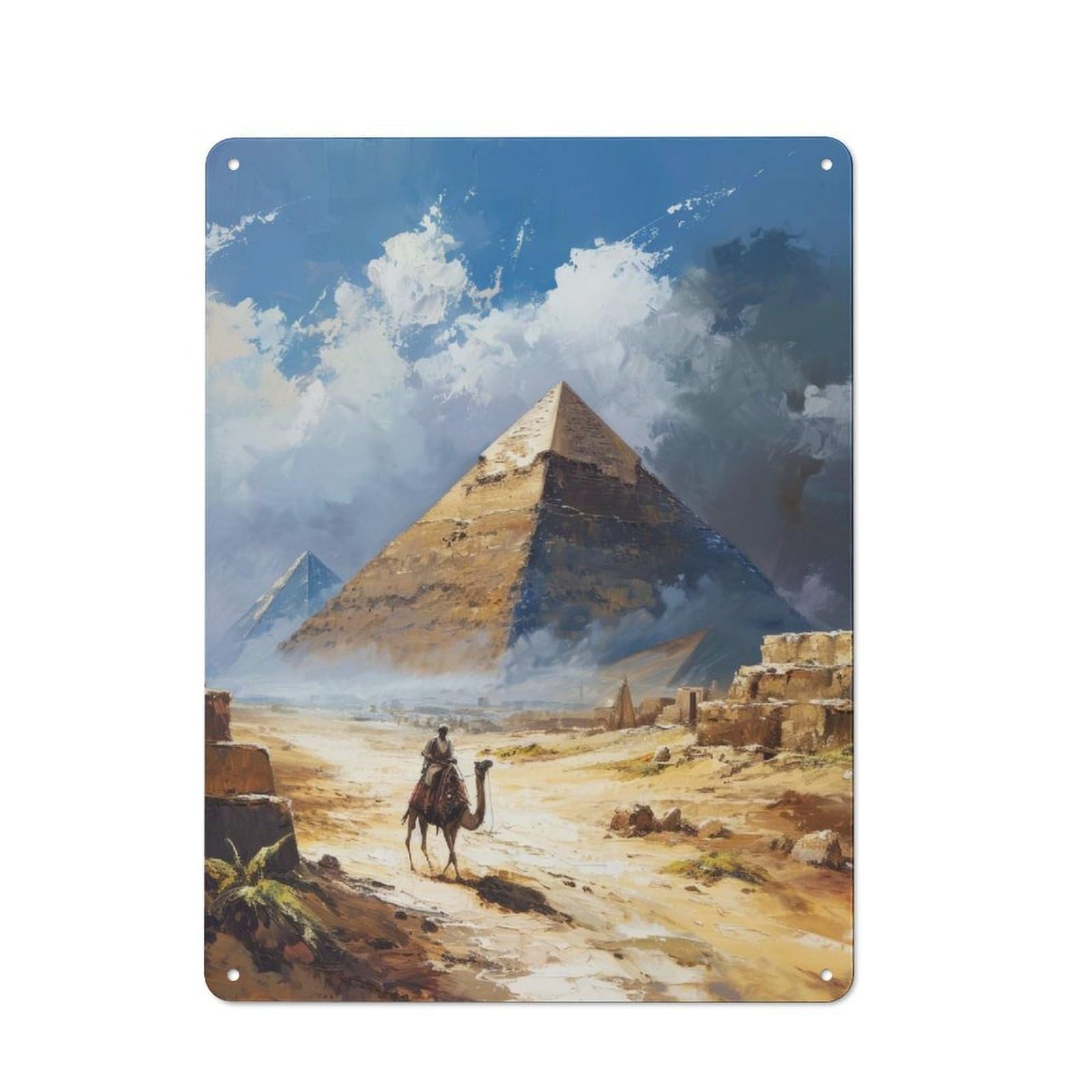 Junmoney Style-11 For Lounge Or Reading Corner, Desert Trek Egypt Vintage Metal Sign 40X30cm, For Collectors Decorating Lounges And Reading Corners