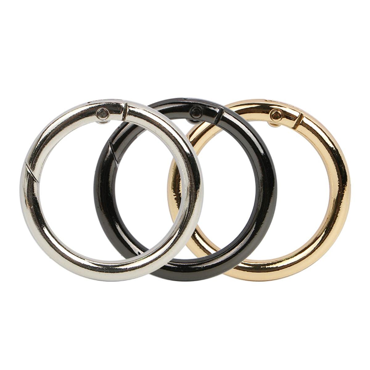 5–30 Stück O-Ring-Schnallen, Clips, Zinklegierung, plattiert, Torfeder-Karabiner, Geldbörsen, Handtaschen, runde Karabinerhaken