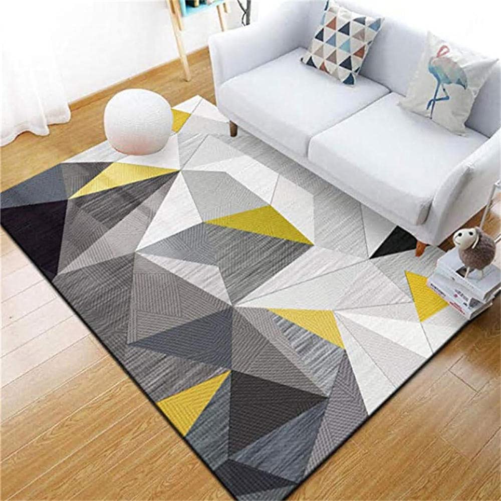 Moquette à poils ras graphique géométrique pour chambre d'enfant 80x120cm