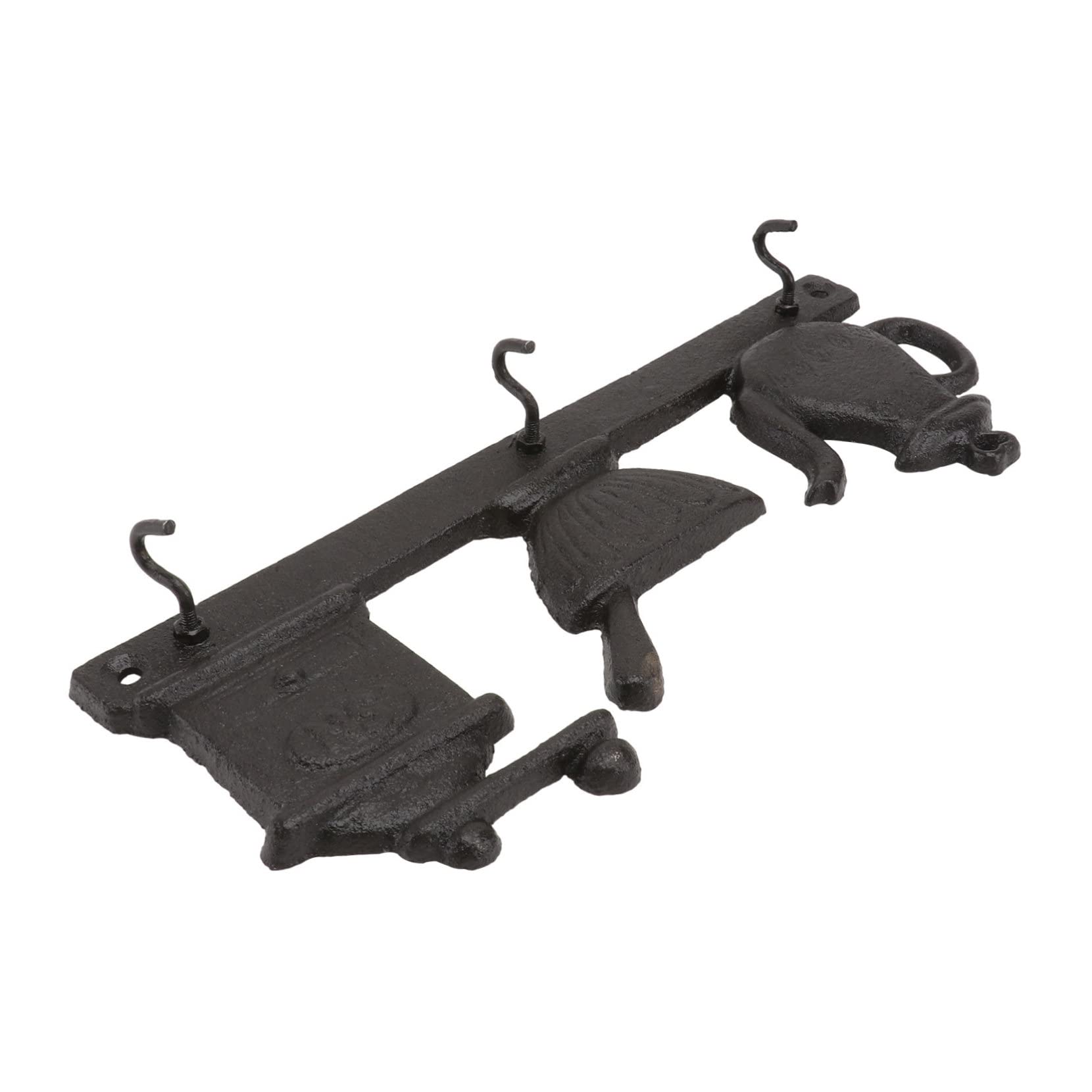 INOOMP Gancho Vintage de Pared de Hierro Negro para Colgar Ropa y Adorno, Perchero Multifunción Diseño Original para Puertas y Paredes
