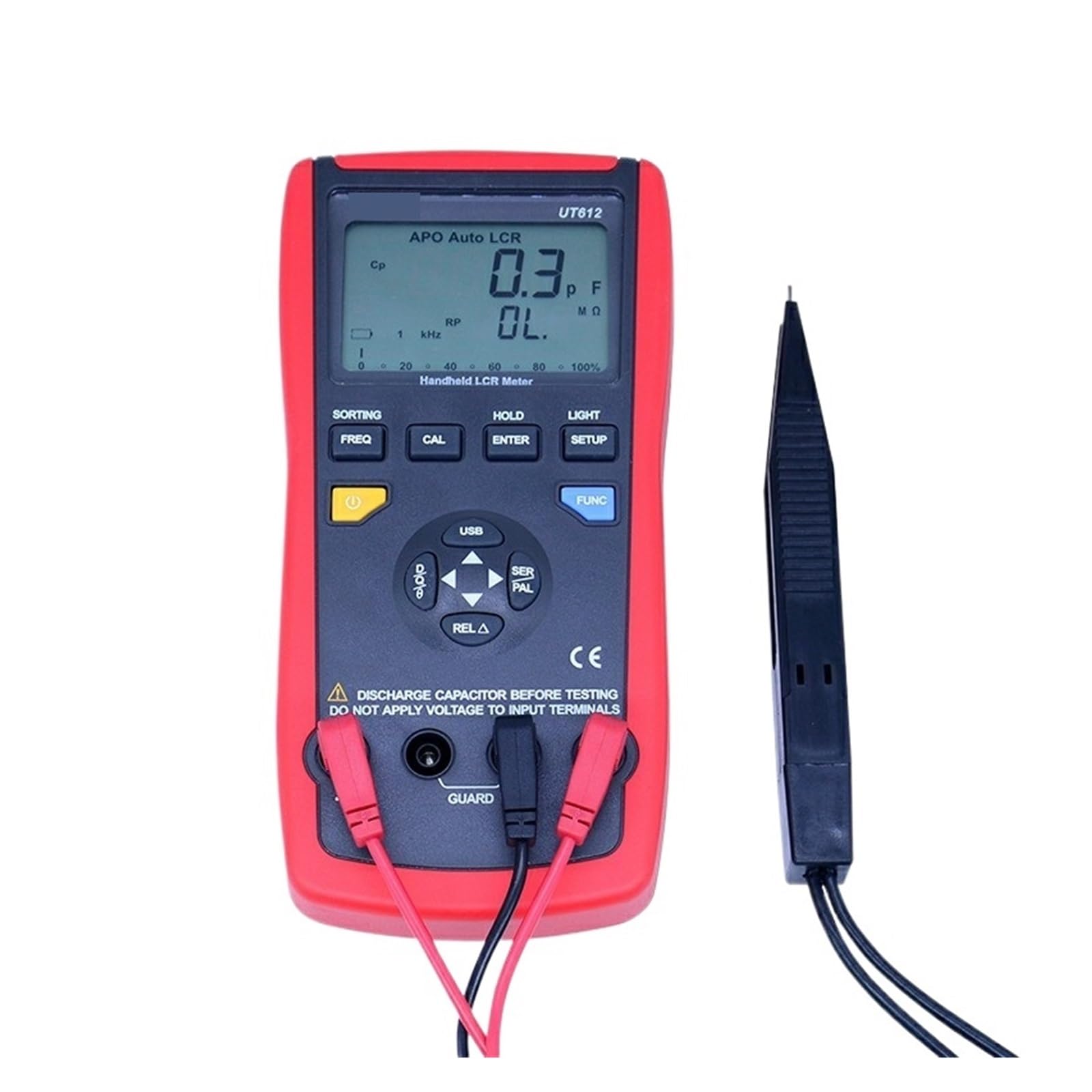 Medidor LCR Medidor Digital LCR probador de puente Digital inductancia capacitancia medidor de resistencia prueba de frecuencia interfaz USB(UT611)