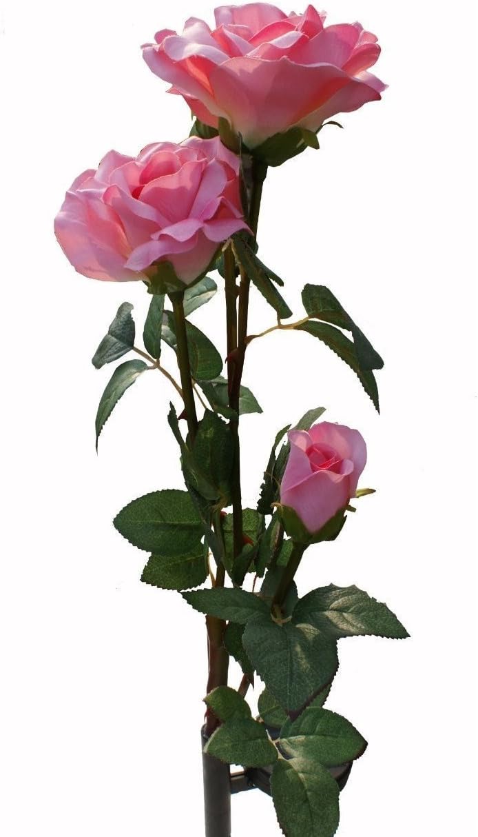 Solaration8482; Solar Pink Rose Flower Lights Outdoor Decorative Lights Year-round, Great Gift!