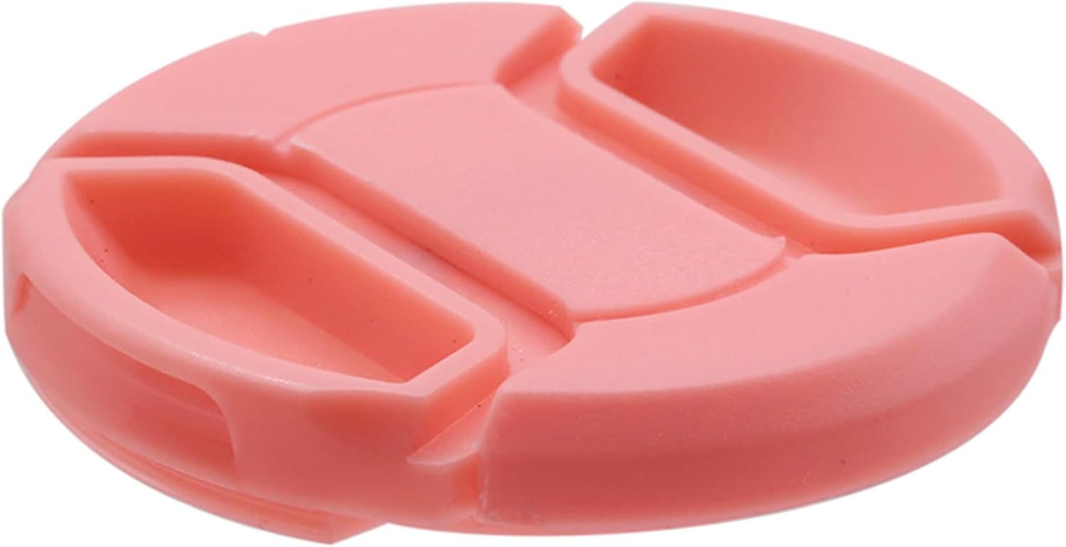 3 Pack 37/40.5/43/46/49/52/55/58/62/67/72/77/82/86mm Center Pinch Lens Cap Cover +Anti Loss Rope Red Blue Yellow White Pink Green Front Lens Cap Compatible with 52mm Cameras (Pink,52mm) image 5