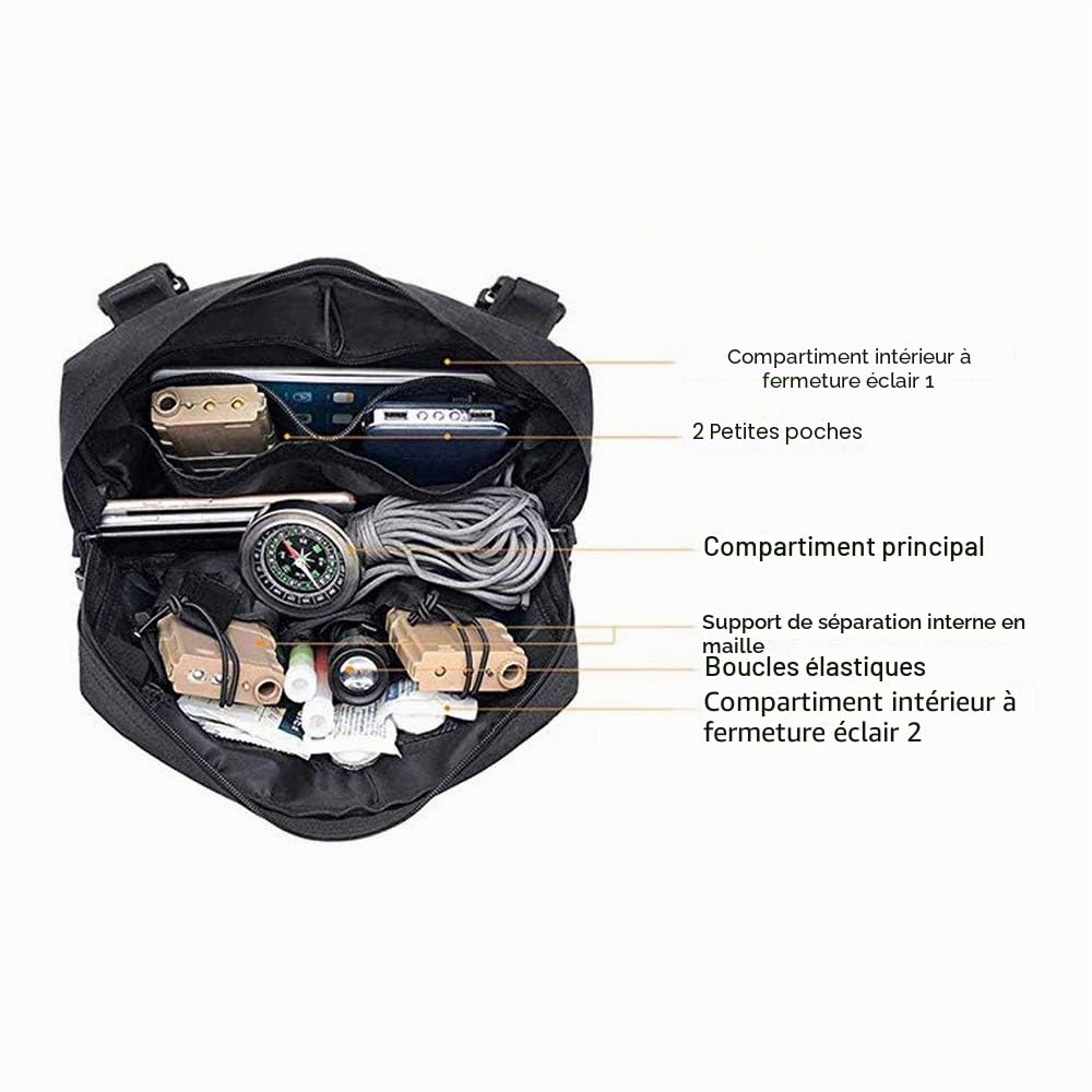 CLAPE Tactical Chest Rig Bag Multifonction Sac de Poitrine Poche de Poitrine Tactique Adjustable Hip Hop Backpack
