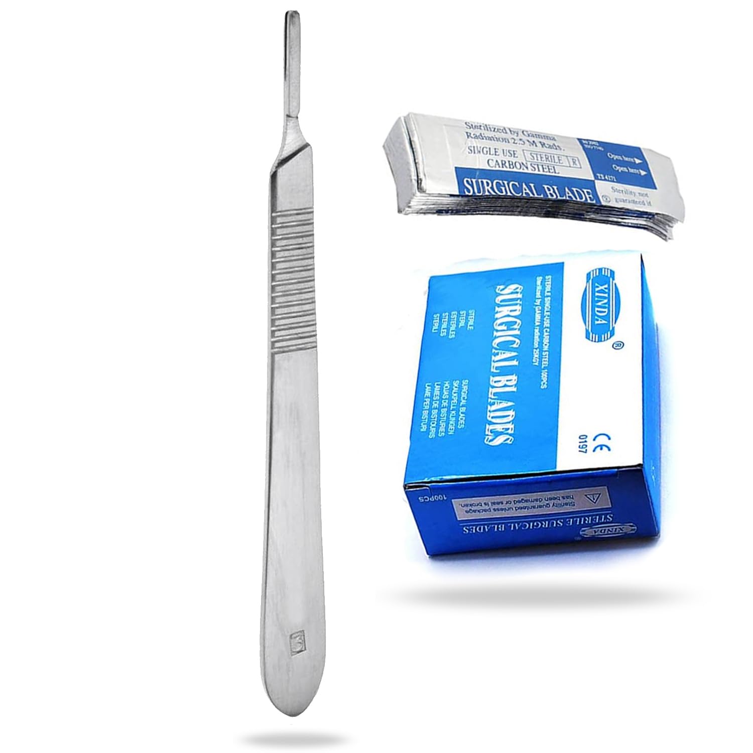 PC 100 SCALPEL BLADES # 15 WITH FREE HANDLE # 3