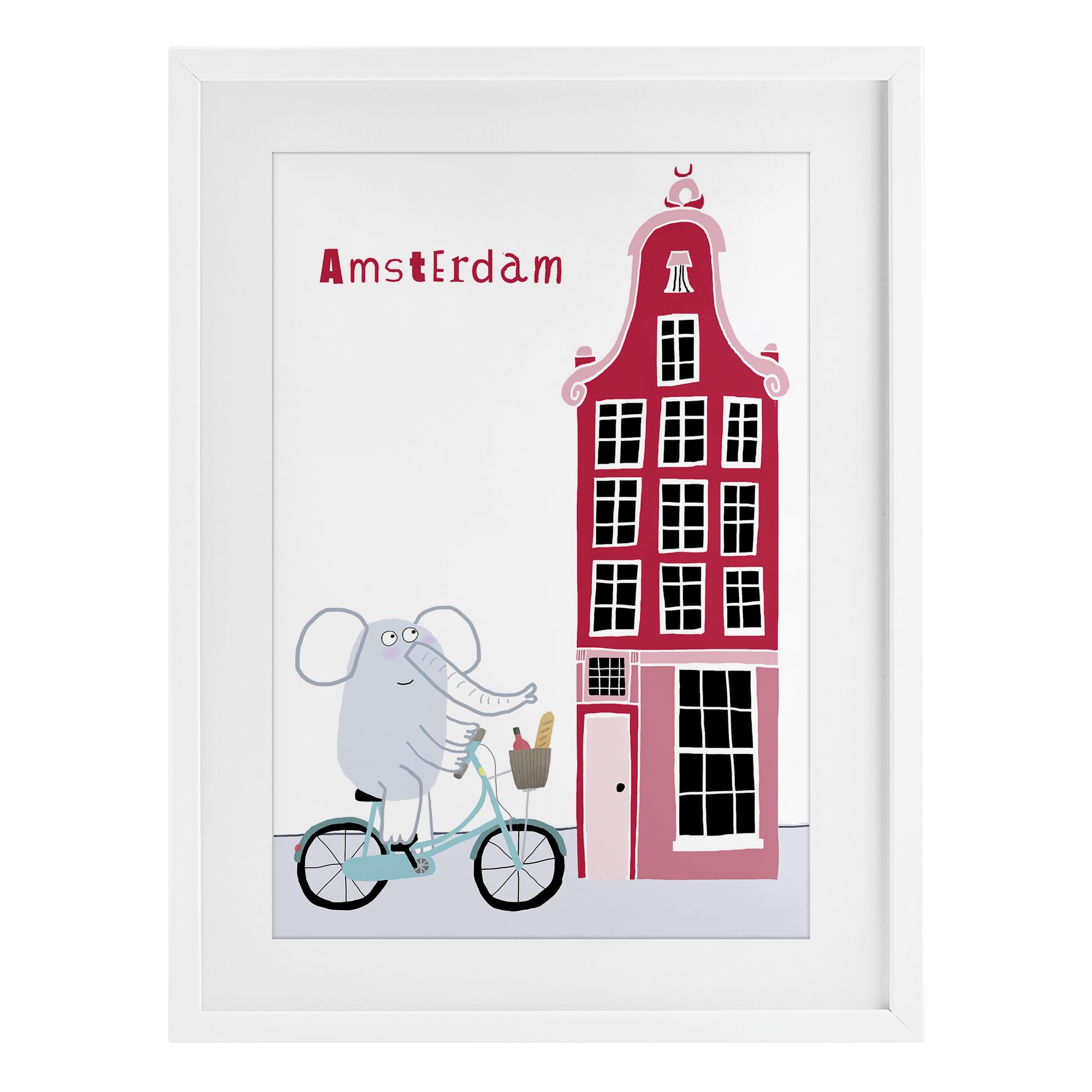 Affiche encadrée Elephant & Amsterdam Stupell Industries 58x43 cm