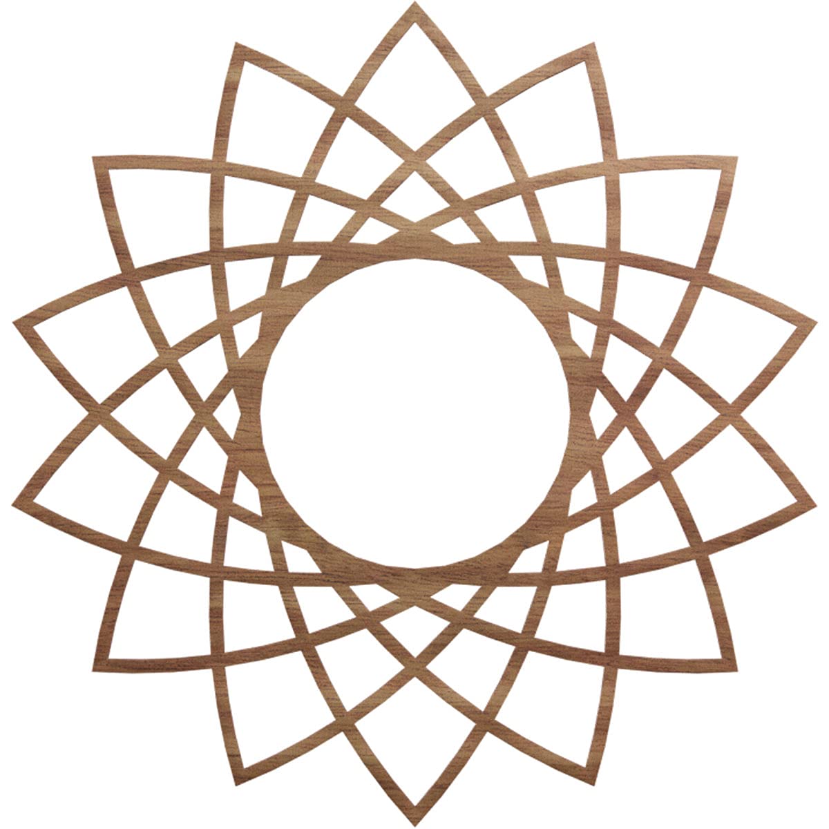 Ekena Millwork 36"OD x 13 7/8"ID x 1/4"T Eleanor Wood Fretwork Pierced Ceiling Medallion, Walnut