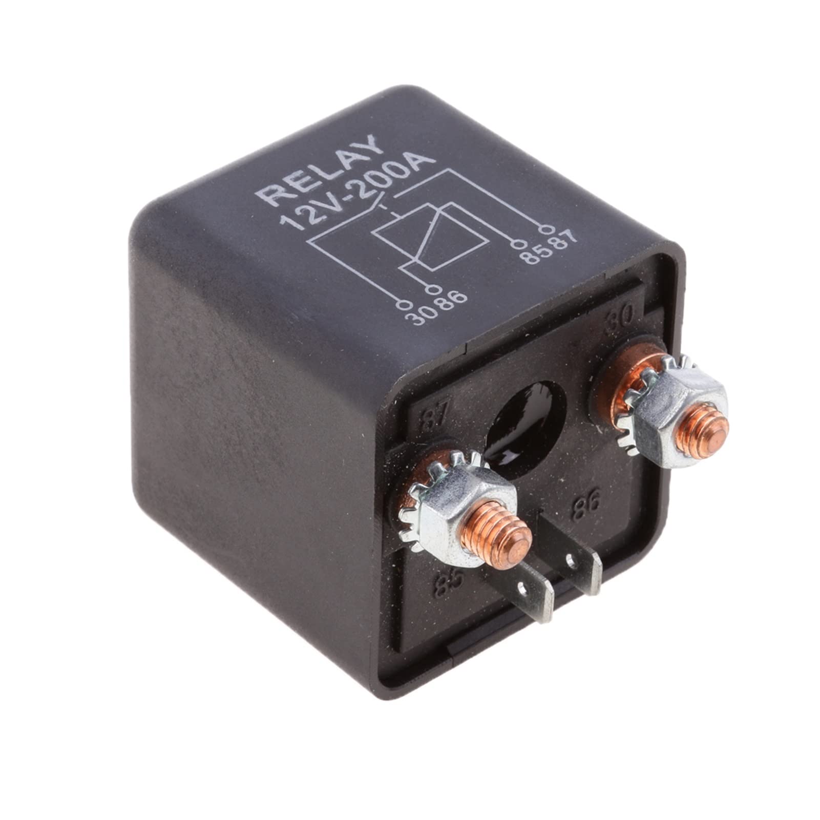 SPABOY Relé de 12 V CC, 200 amperios, Interruptor de relé de Motocicleta de Carga Dividida, relés de 4 Pines for camión, Barco, relé de solenoide Marino, Piezas de Arranque