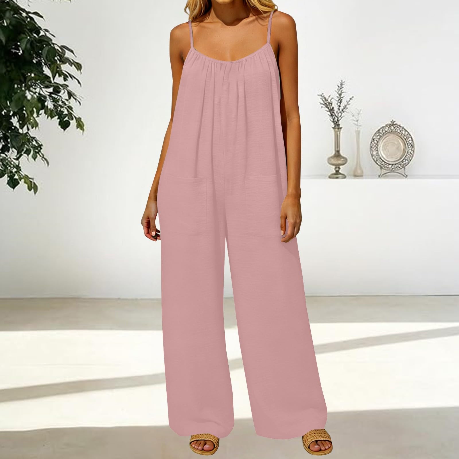 Combinaison élégante pour femme, bretelles spaghetti, dos nu, combinaison
