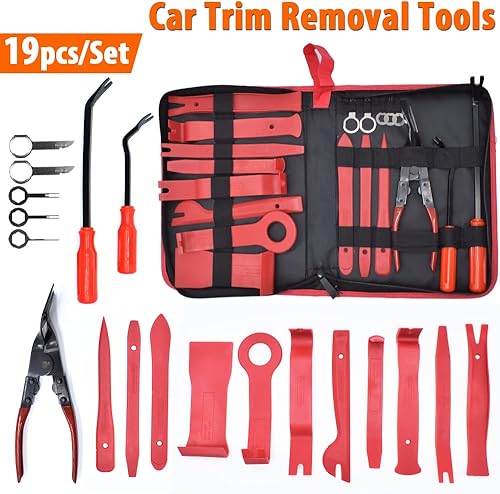 Miniatura 6 de Herramienta de extracción de molduras de 19 piezas, juego de herramientas de reparación de alicates de clips automáticos, kit de reparación de