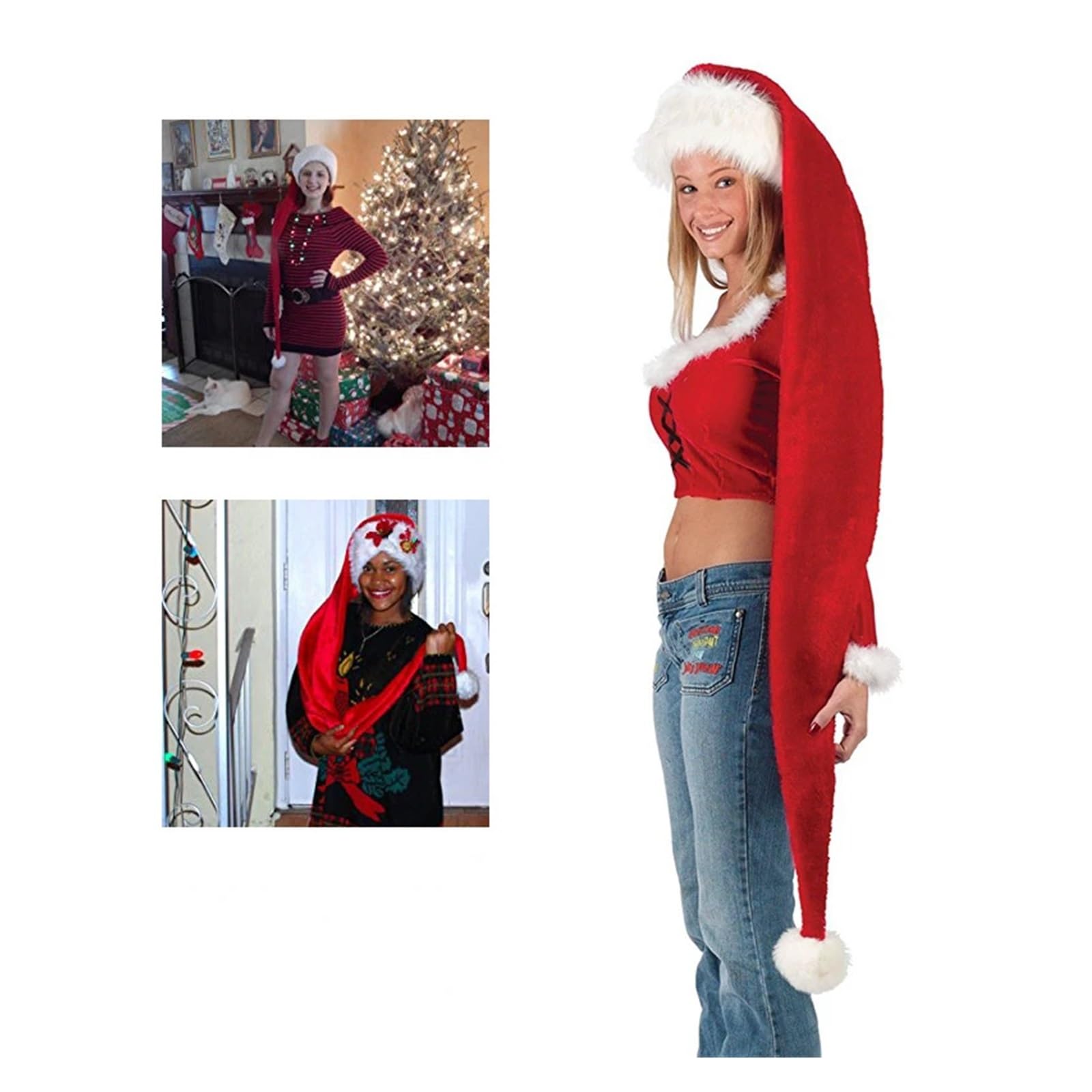 Weihnachtsartikel, Nikolausmütze, erweiterte Erwachsenen-Weihnachtsmannmütze, Plüsch-Weihnachtsmannmütze, Kinder-Weihnachtsrequisiten, Weihnachtsmannmütze