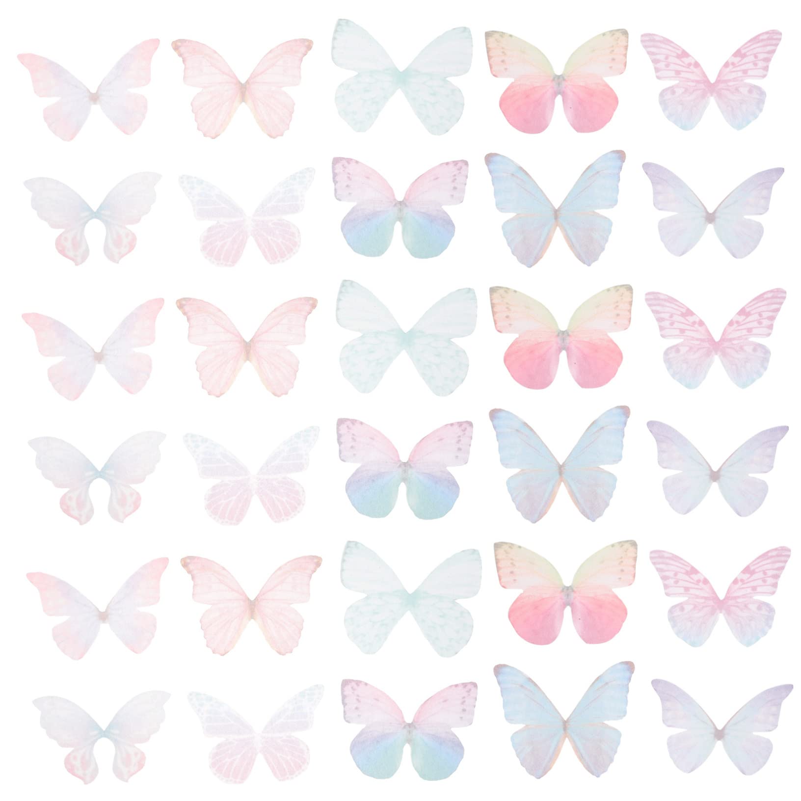 TEHAUX 500stücke Organza Schmetterlinge Für Bastelarbeiten Dekoration Von Kleidung Und Hochzeiten Transparente Große Applikationen Zufälligen Farben